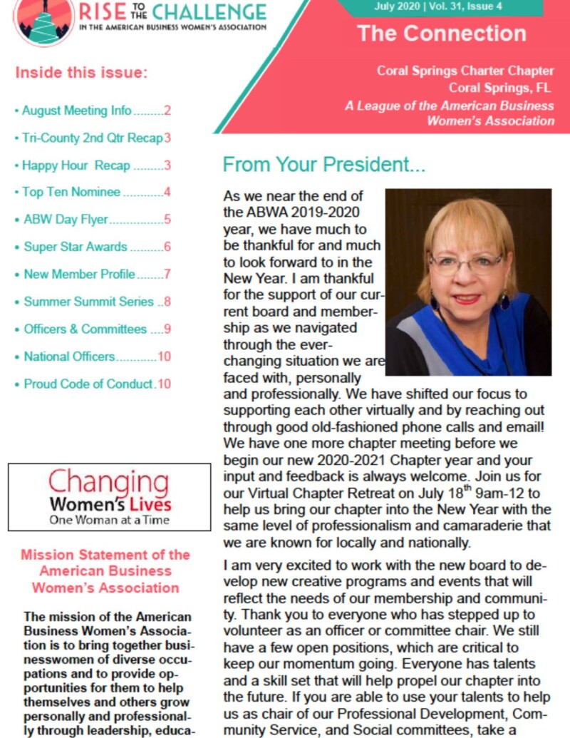 Newsletters – ABWA Coral Springs Charter Chapter